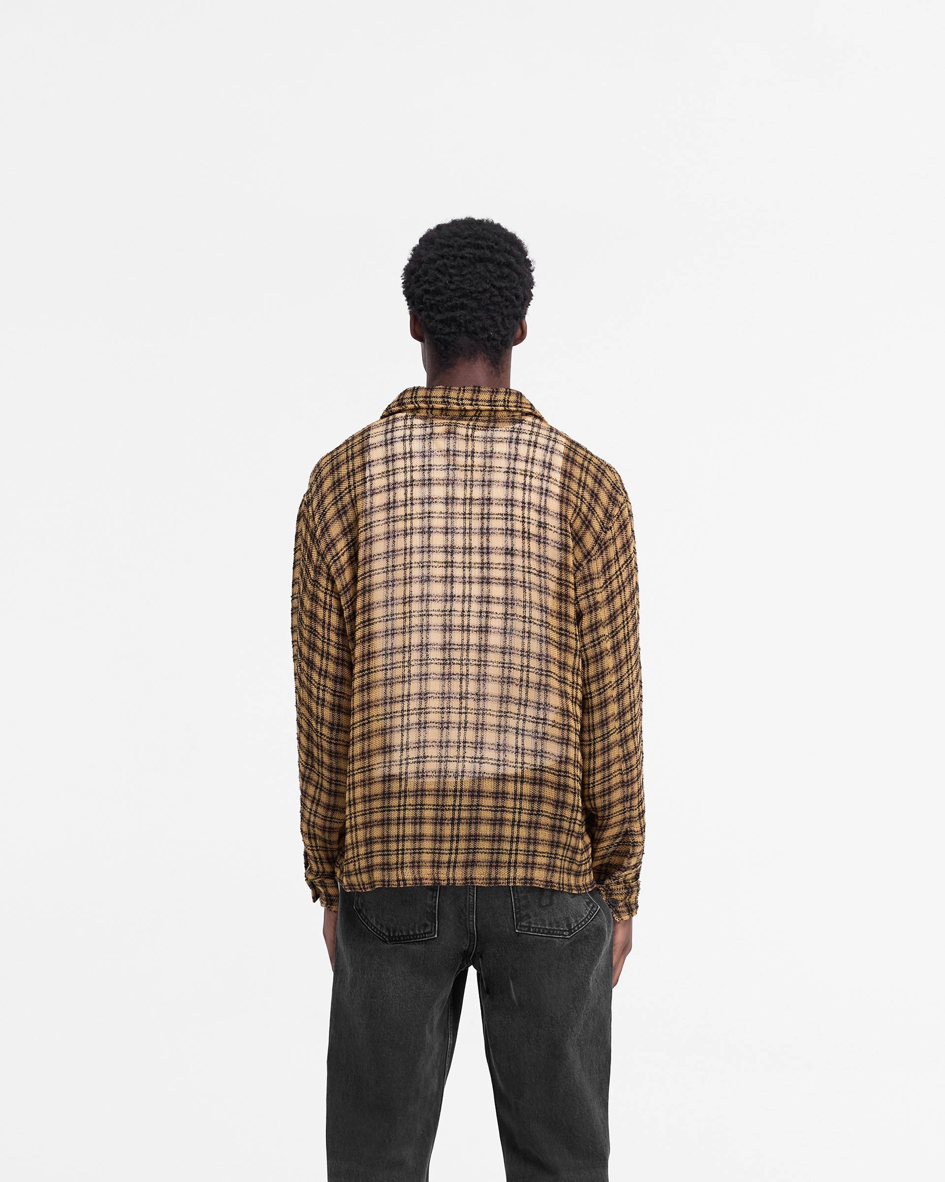Neutral Tones Comfy Fit Check Flannel Shirt - Yellow Check