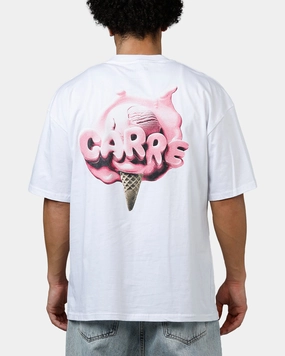 RibbedHemline Carre Melted T-Shirt White