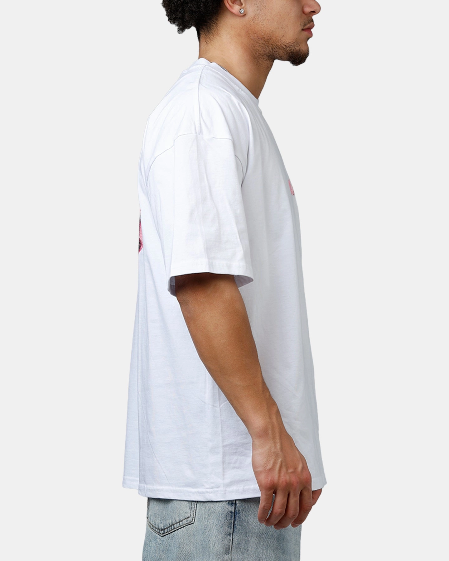 DoubleLayered Collar EasyCare Material Carre Melted T-Shirt White
