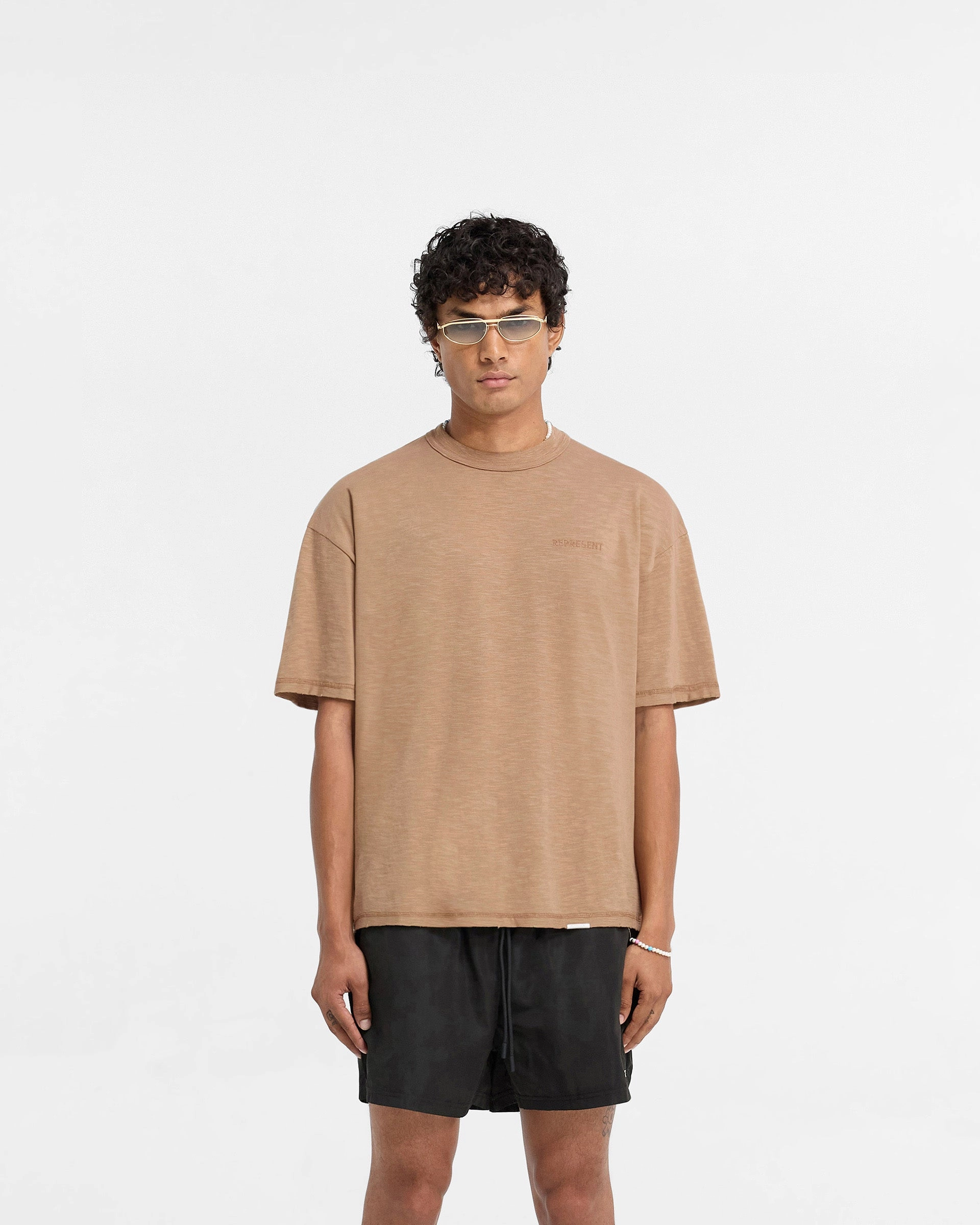 ComfortFirst spandex blend Slub T-Shirt - Walnut