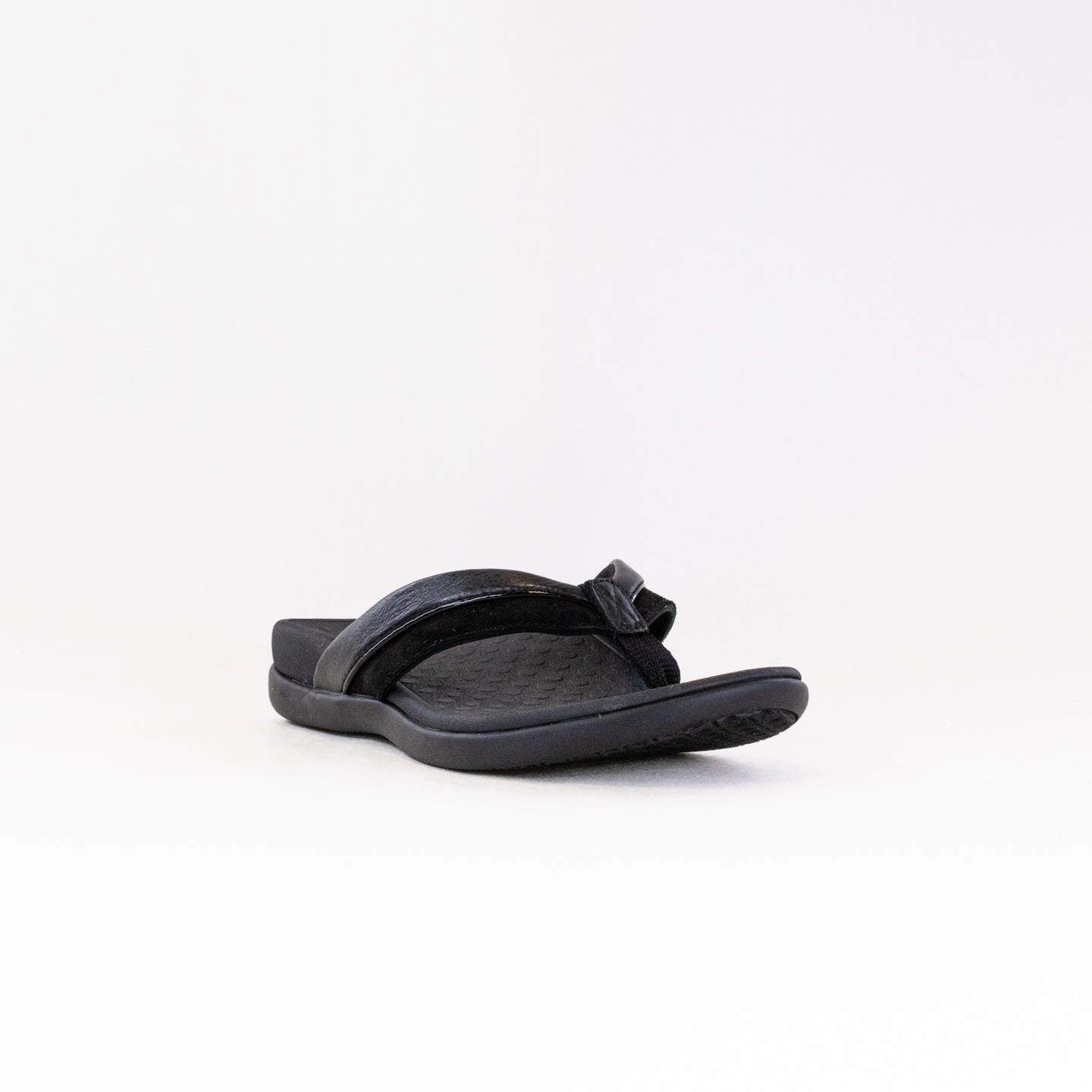 Vionic Shore Toe Post Sandal (Women's) - Black Supportive Fit Park Friendly