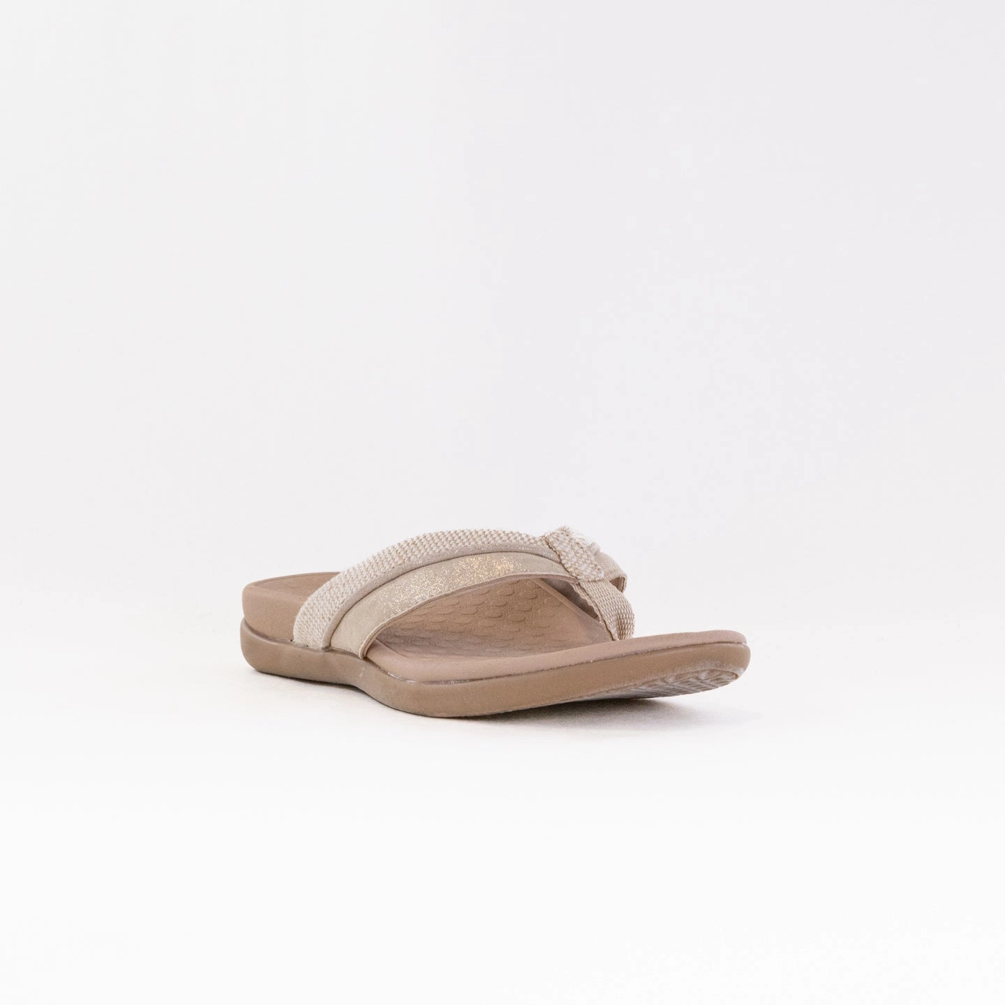 Vionic Shore Toe Post Sandal (Women's) - Natural/Gold Stay Breezy Functional Walking Shoes