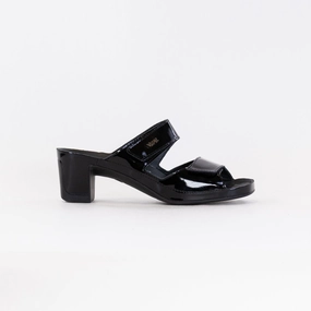 Vital Joy Mule Sandal (Women's) - Black Patent Sunshine Walk Water Friendly Construction