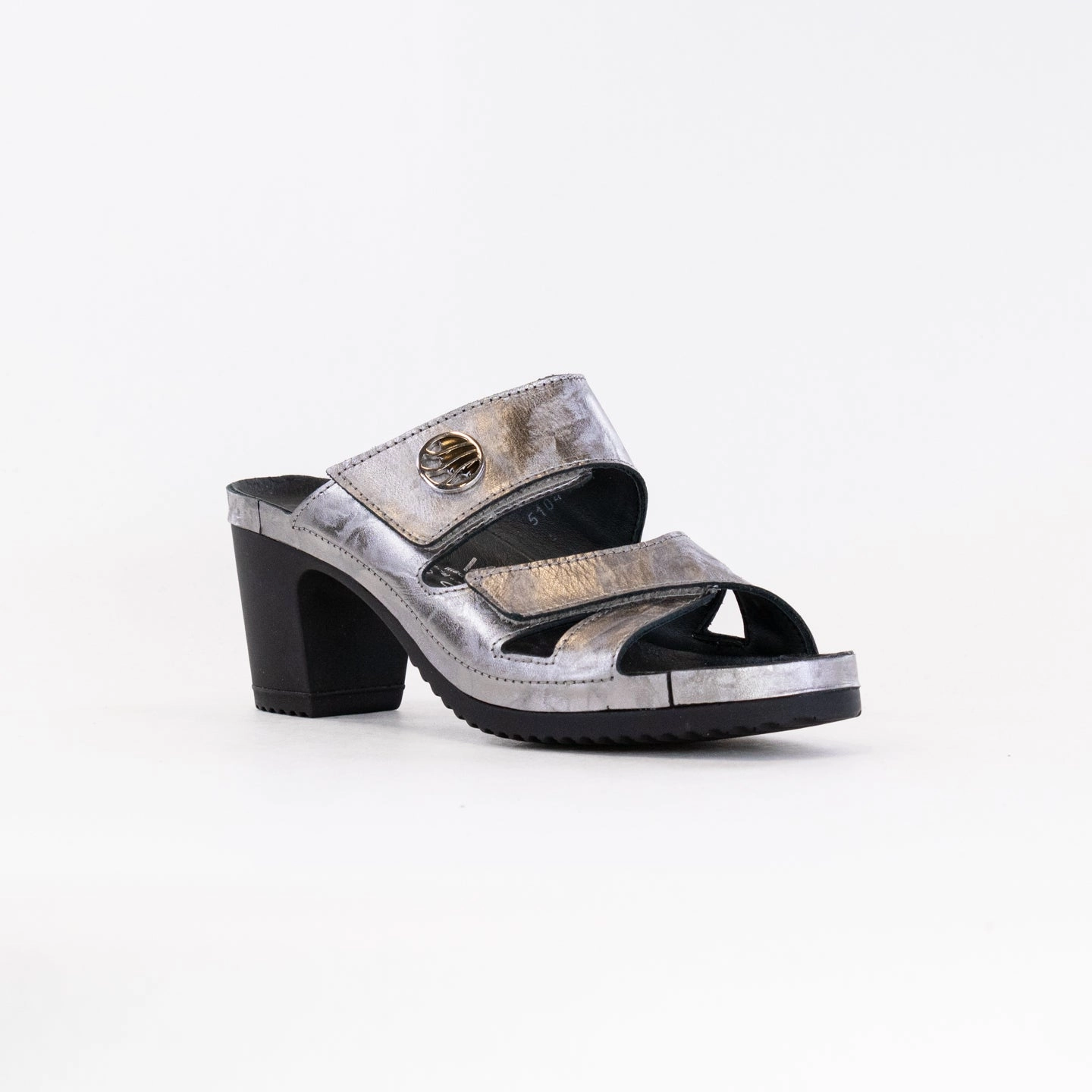 Vital Petra Mule Sandal (Women's) - Platinum Metallic Leather Freedom Step Street Day