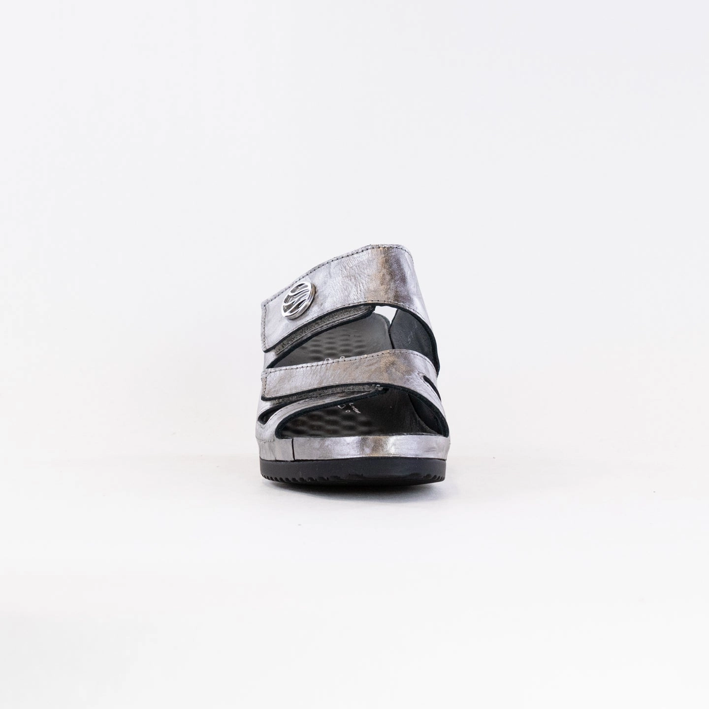 Footwear for Vacation Vital Petra Mule Sandal (Women's) - Platinum Metallic Leather