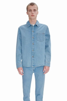 ethical fashion Vittorio Overshirt in Light Blue