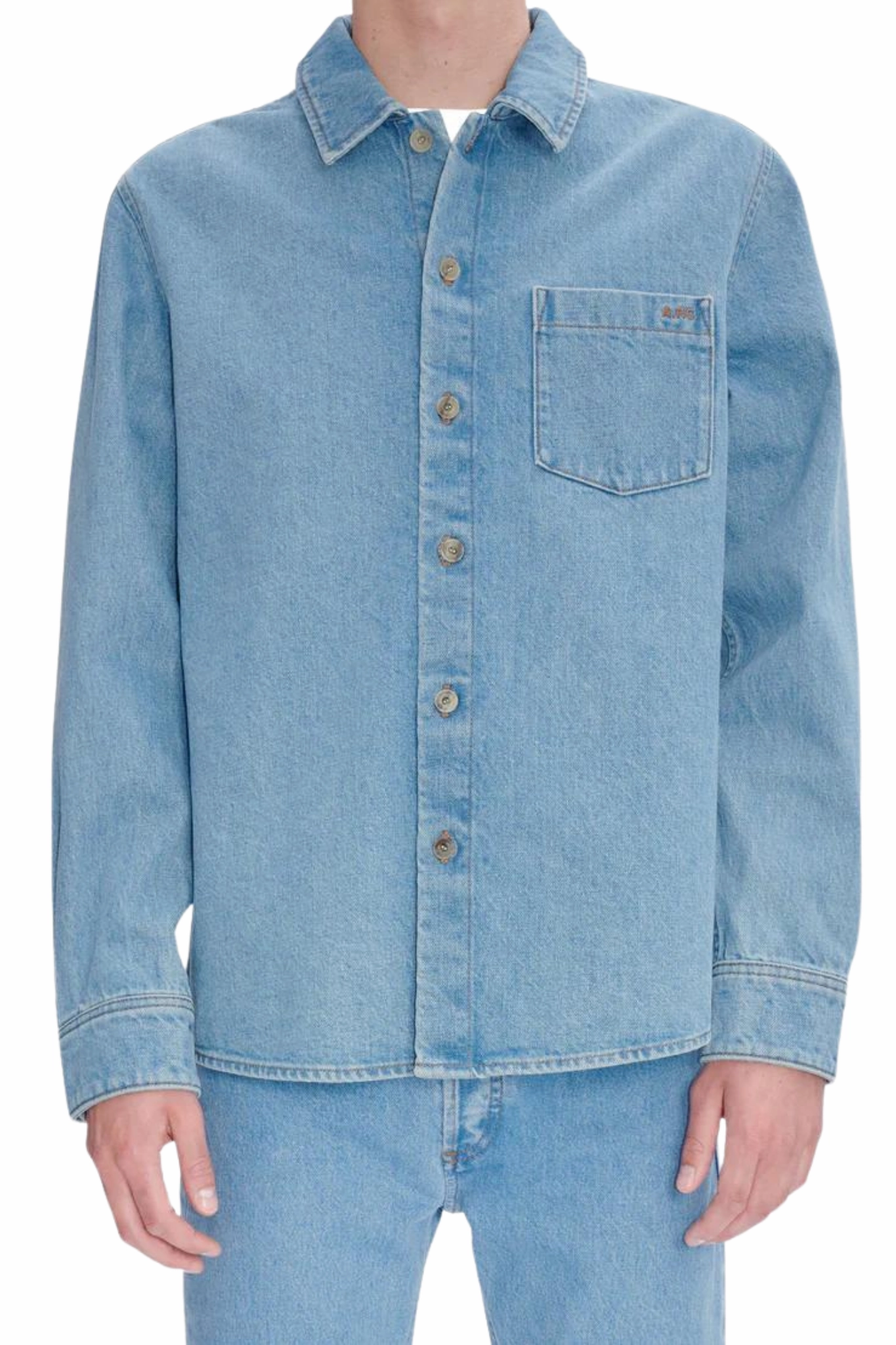 Vittorio Overshirt in Light Blue Adjustable Cuff Closure Chic Ensemble