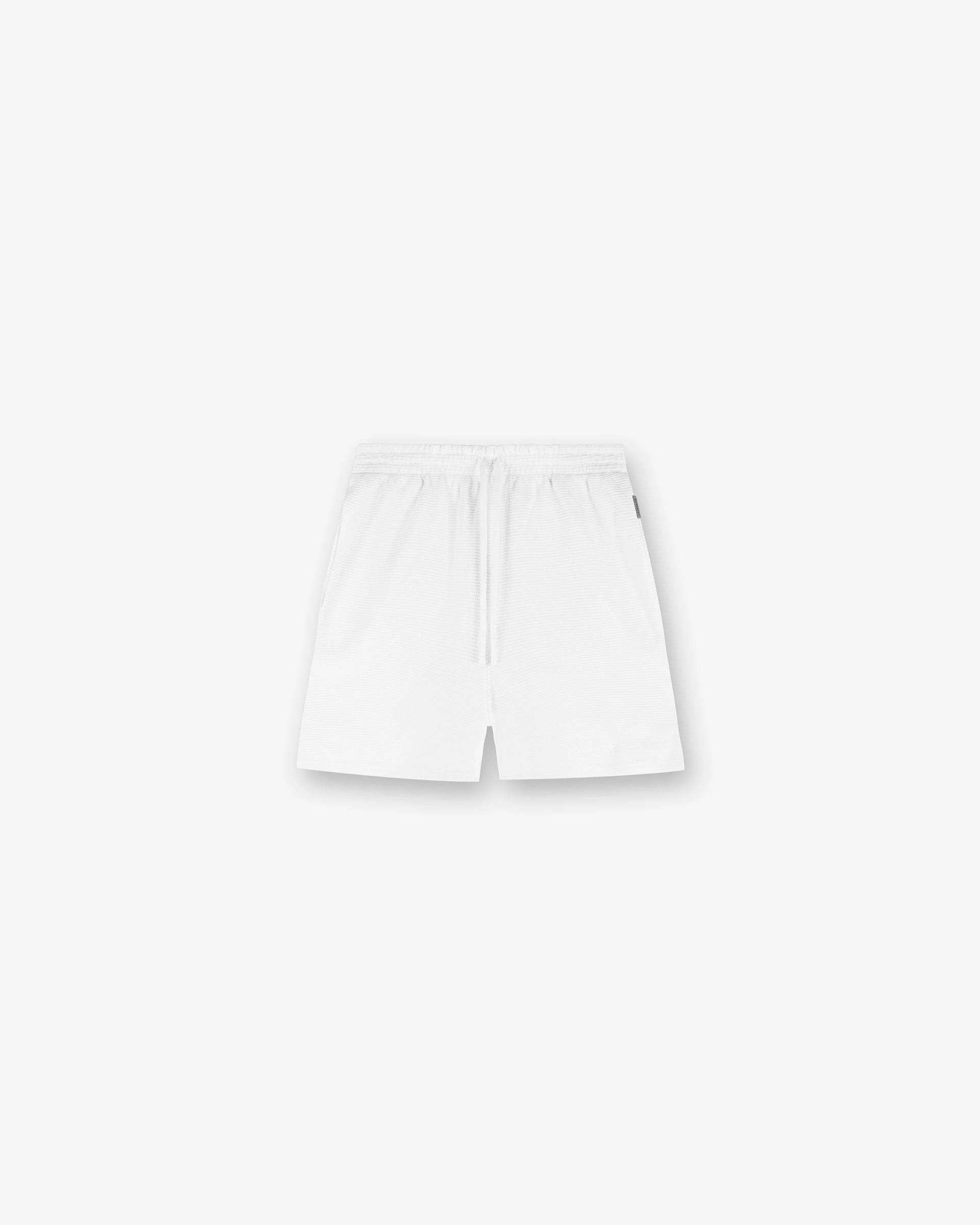 Non Binding Leg Openings Lace trim Waffle Shorts - White