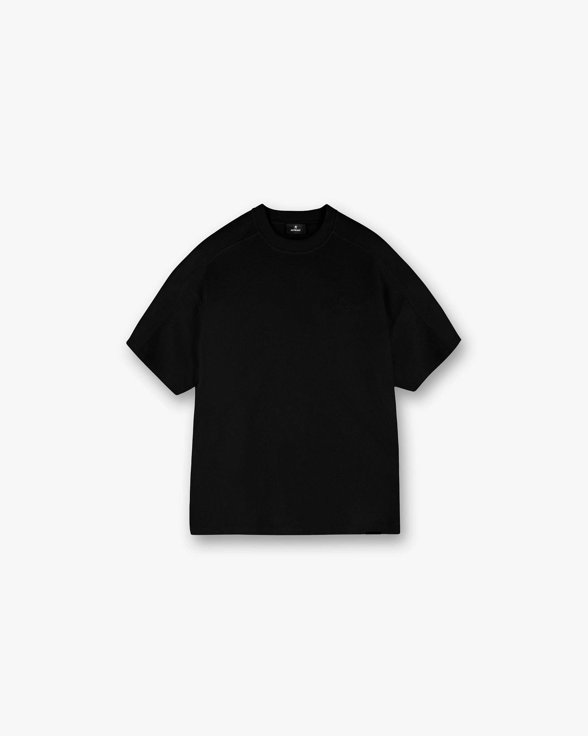 Seasonal Trend Waffle T-Shirt - Jet Black