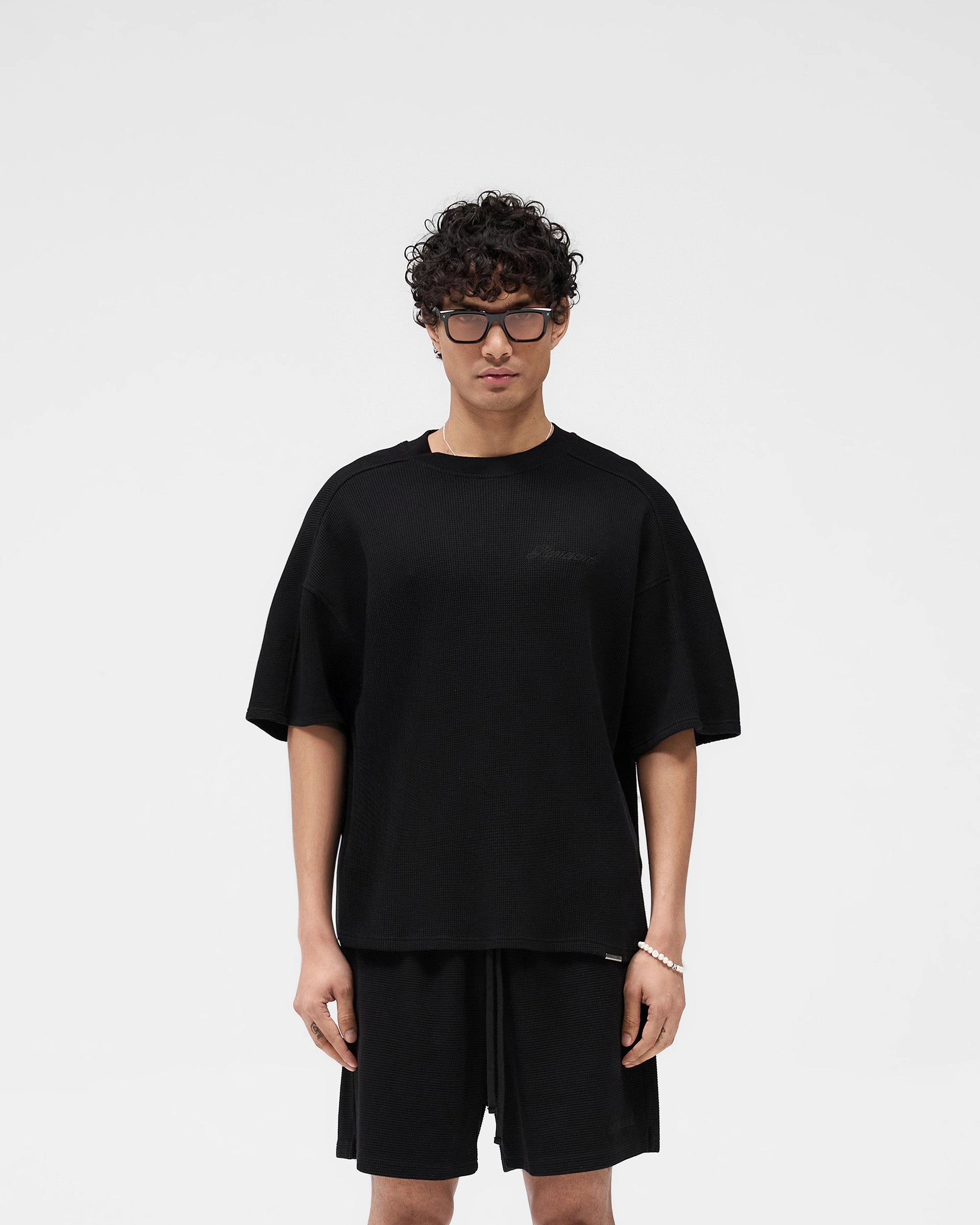 Soft and Light Waffle T-Shirt - Jet Black