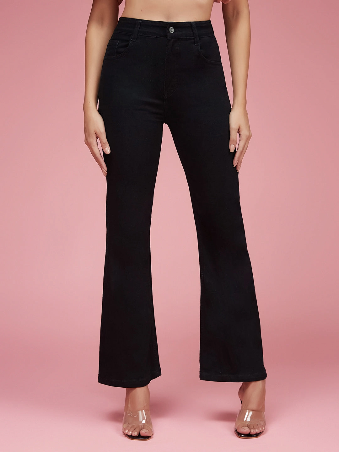 Outfit Ease Customizable Hem Options CHASEstretch? Black Bootcut High-Rise Denim Jeans
