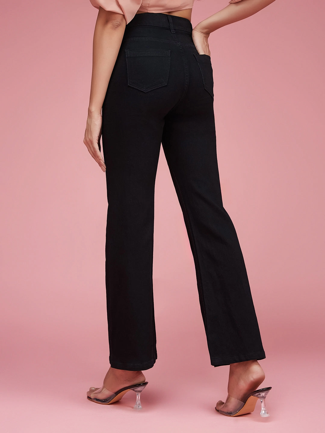 CHASEstretch? Black Bootcut High-Rise Denim Jeans Family Style Gym Ready Daily Wear Easy Outfit