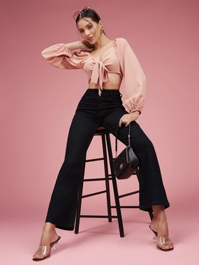 CHASEstretch? Black Bootcut High-Rise Denim Jeans Earthy Rainy Day City Walk Stretch Holiday Vibes Streetwear Fan