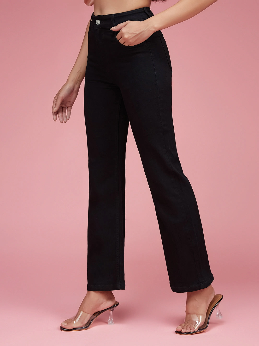 Sharp Silhouette All Season Fabric Weight CHASEstretch? Black Bootcut High-Rise Denim Jeans