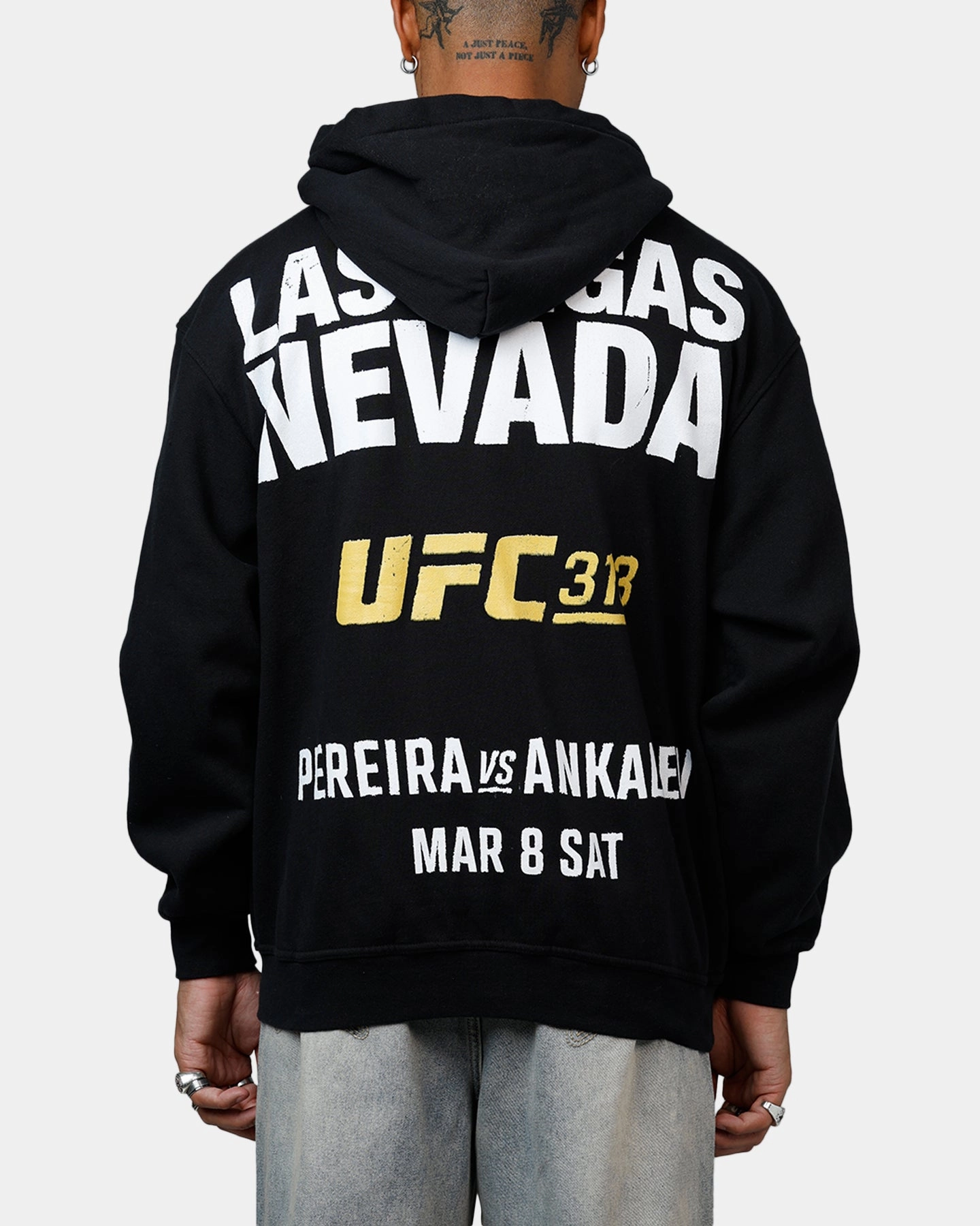 UFC By Culture Kings Alex Pereira 313 Zip-Up Hoodie Black GarmentDyed FadeResistant