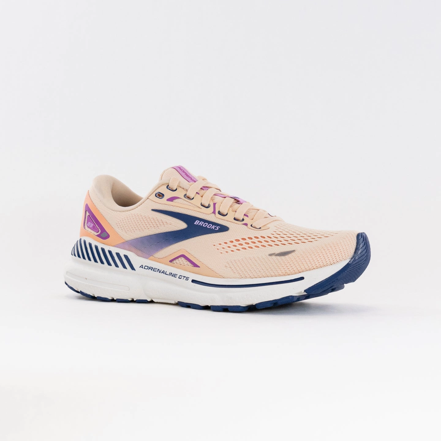 Brooks Adrenaline GTS 23 (Women??s) - Apricot/Estate Blue/Orchid circular - design shoes
