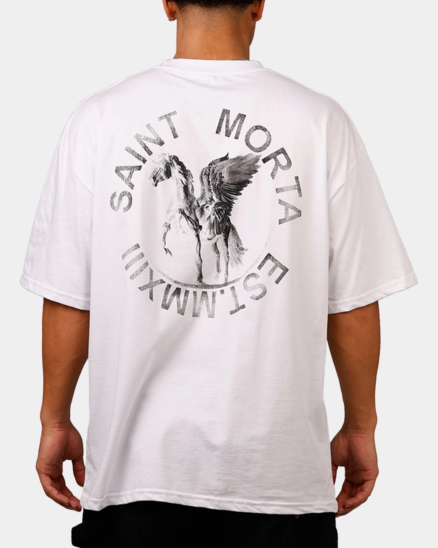 FrayResistant Fabric Saint Morta Pegasus Drop T-Shirt White