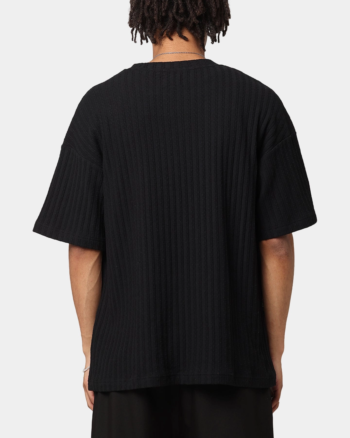 Placket Detailing SnagProof XXIII Karl Knit T-Shirt Black