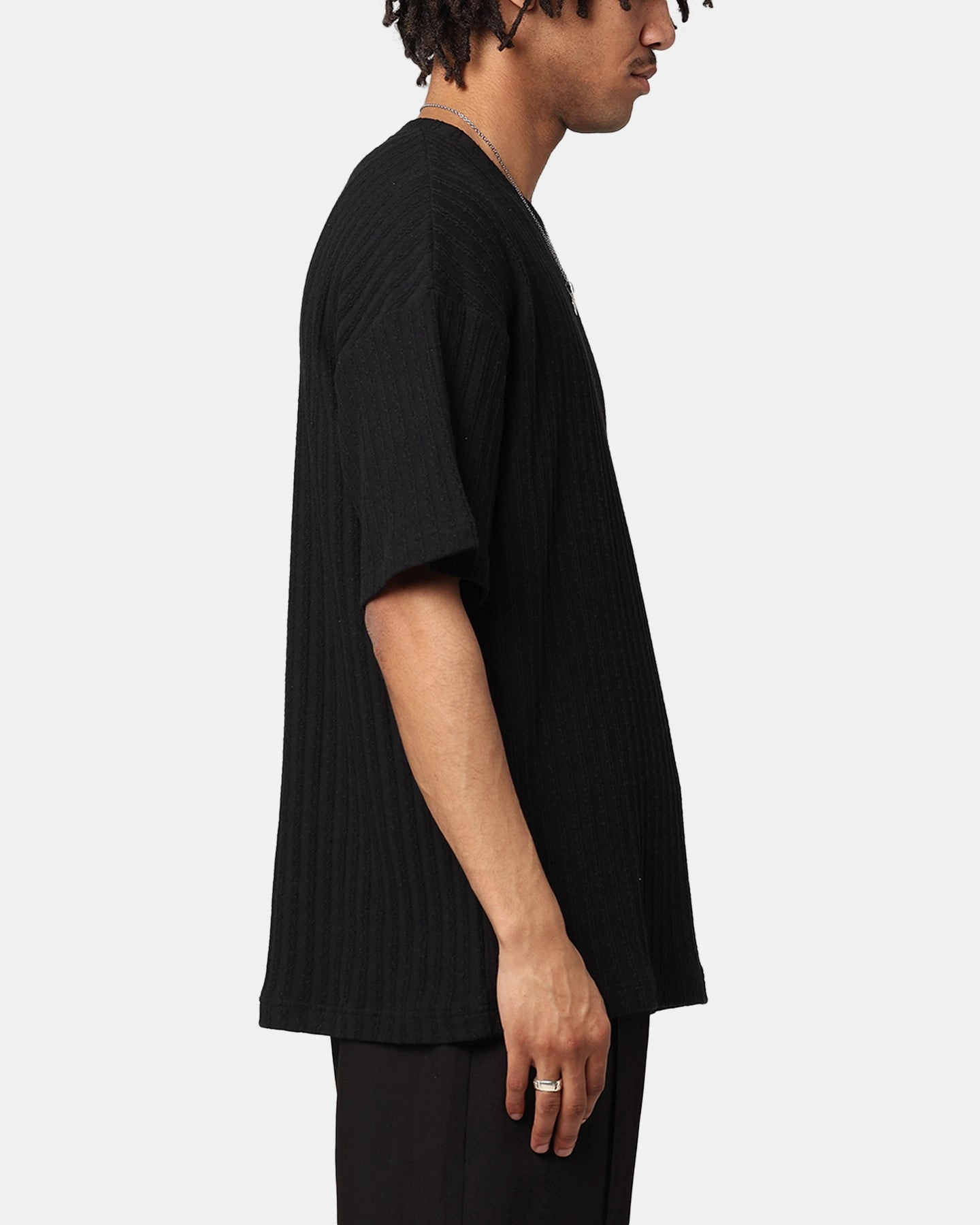 XXIII Karl Knit T-Shirt Black NeutralPalette MultiPanelDesign