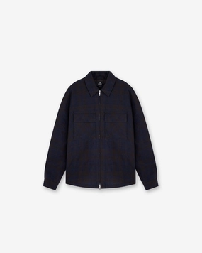 Evening Elegance Wadded Zip Overshirt - Midnight Navy