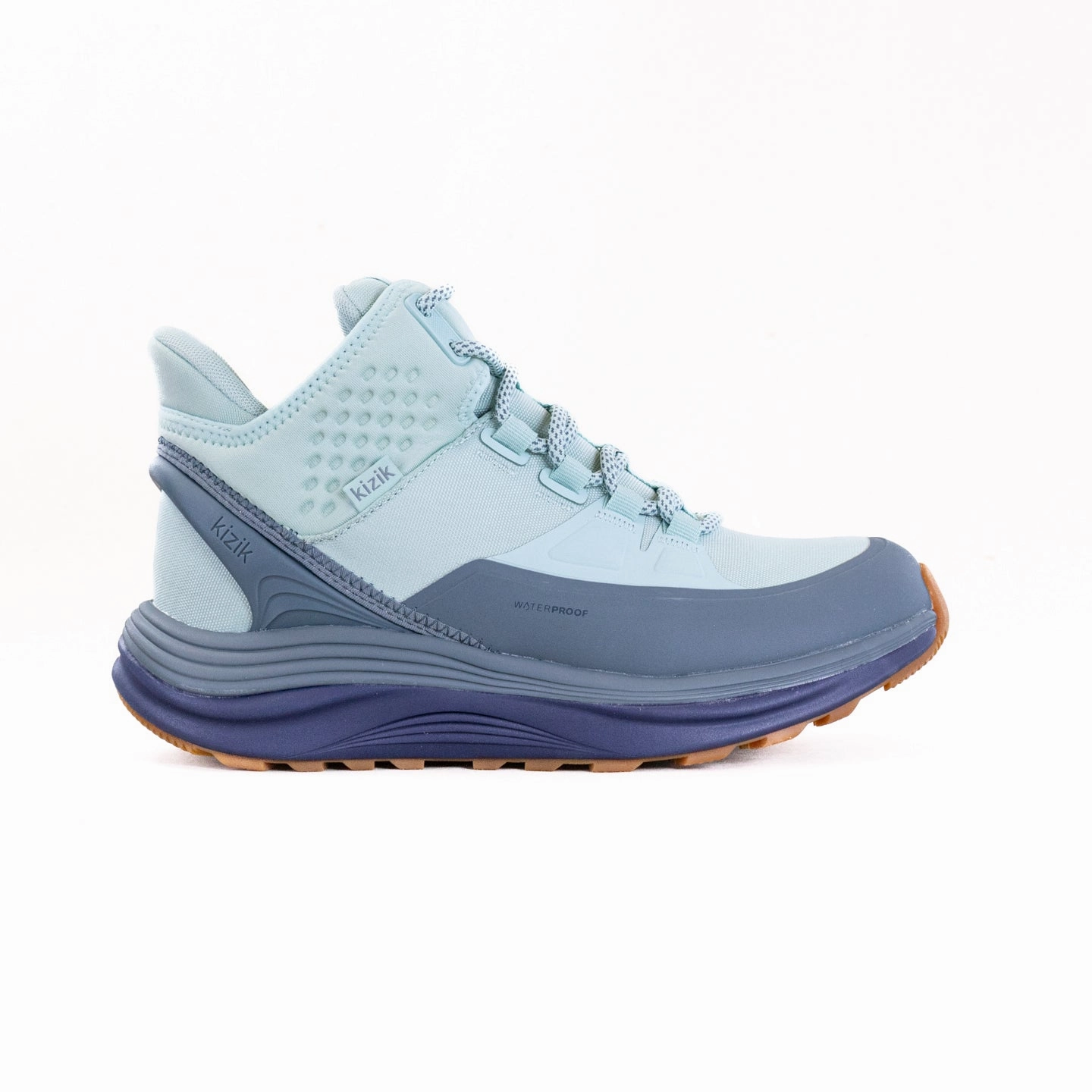 Kizik London AT Mid Waterproof (Women's) - Surfspray/Naval Academy Bold Design Rugged Built Remote Hiking