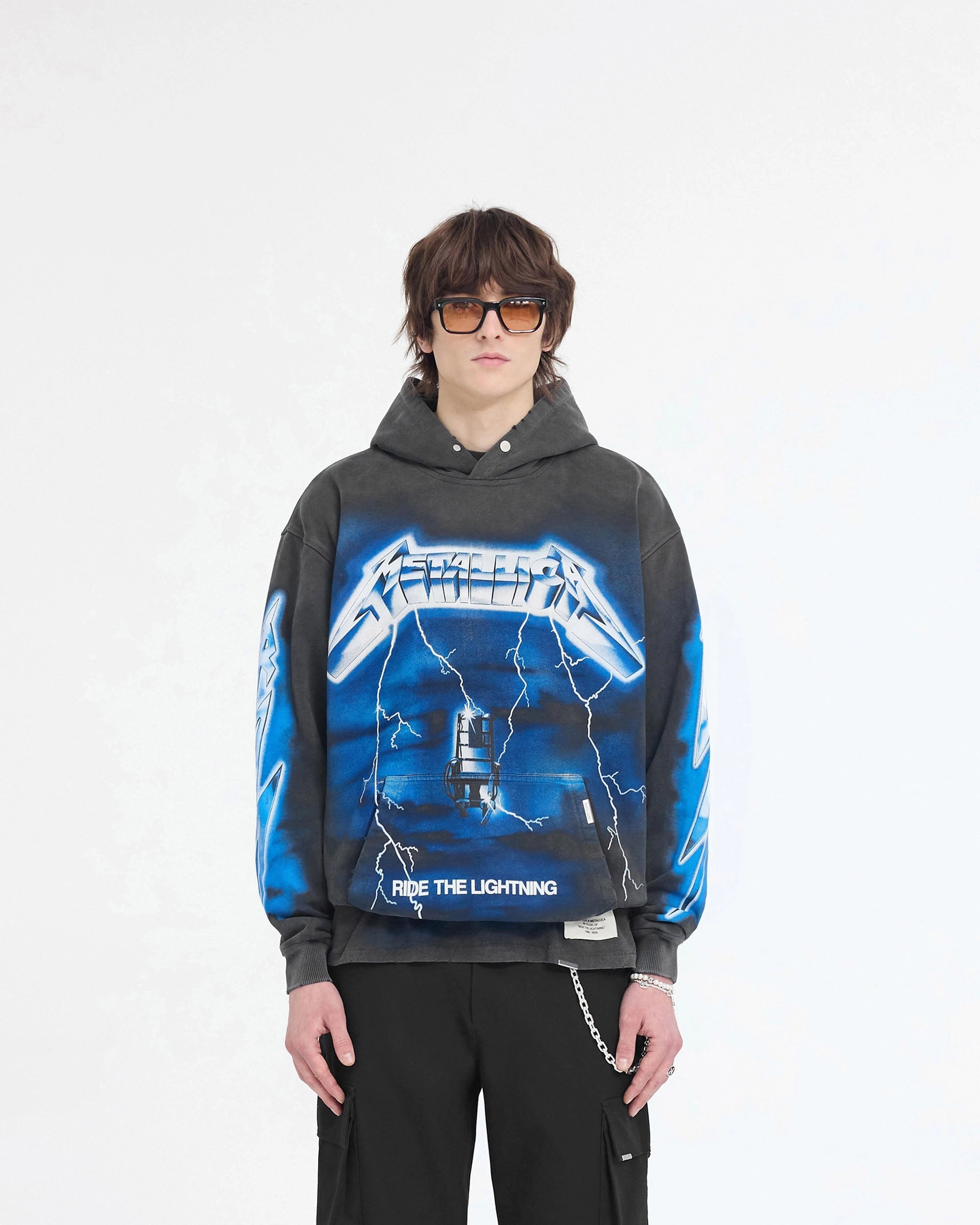 Represent X Metallica Ride The Lightning Hoodie - Vintage Grey Odor Resistant Technology