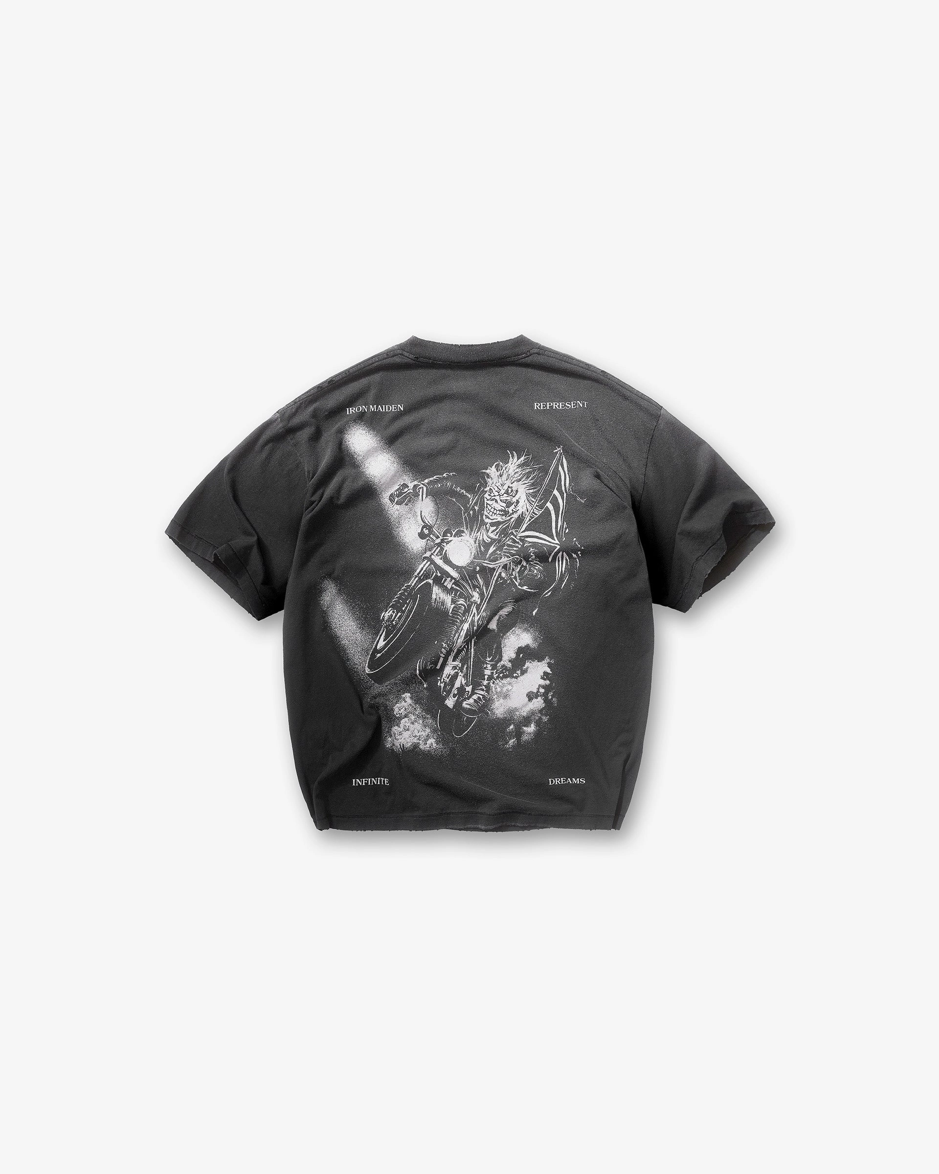 Represent X Iron Maiden Infinite Dreams T-Shirt - Aged Black GentleWashResistance ComfortOptimizedConstruction