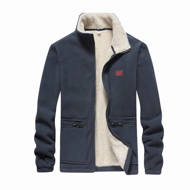 Bonded Zippers AdjustableDrawstring West Louis? Autumn Stand Collar Windproof Fleece Jacket