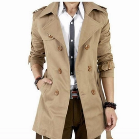 West Louis? Brand Double Breasted Windbreaker Coat Long Sleeve Quick Dry Fabric Technology