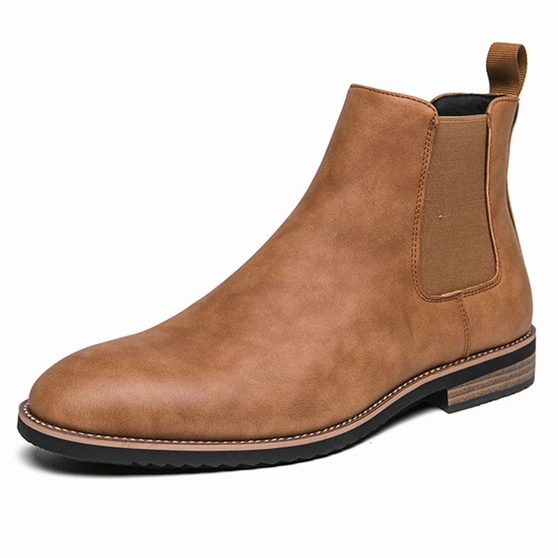 West Louis? Business-Men British Style Ankle Chelsea Boots Breathable Snowy Path Soft Touch