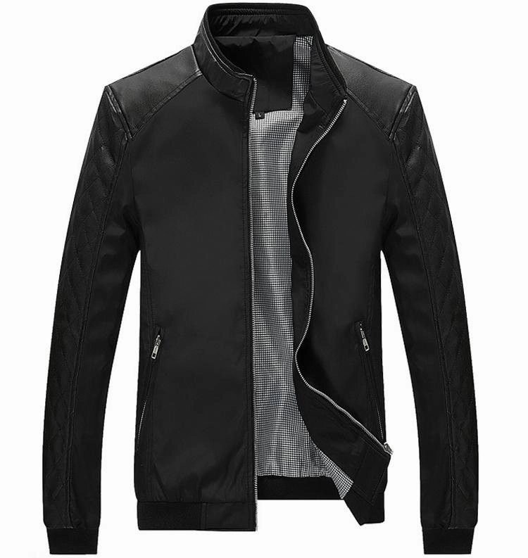 StretchableMaterial West Louis? Business PU Leather Slim Jacket