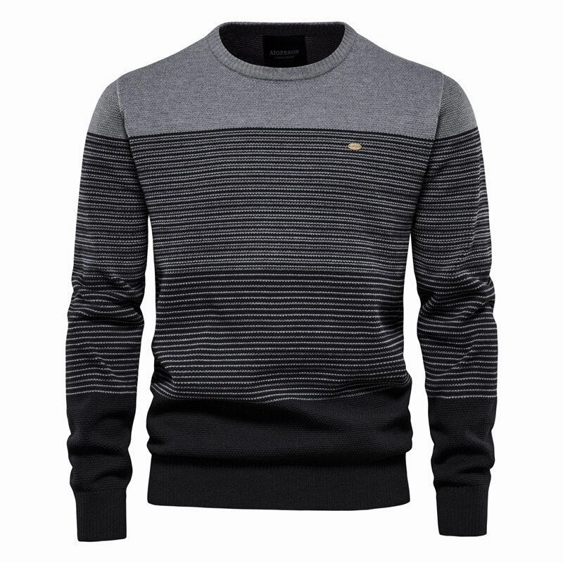 Relaxed Armhole Fit FrictionResistant Sleeves West Louis? Casual O-Neck Cotton Knitted Sweater Pullover