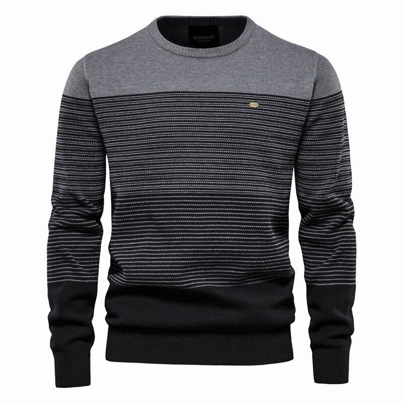 Daily Essential West Louis? Casual O-Neck Cotton Knitted Sweater Pullover