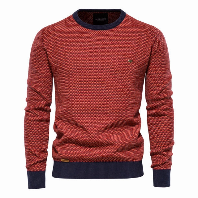 Flexible Waistband Thermo Regulating Fibers West Louis? Casual Warm High Quality O-Neck  Knitted Pullover