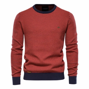 Gentle Wash Process Fashion Fit West Louis? Casual Warm High Quality O-Neck  Knitted Pullover