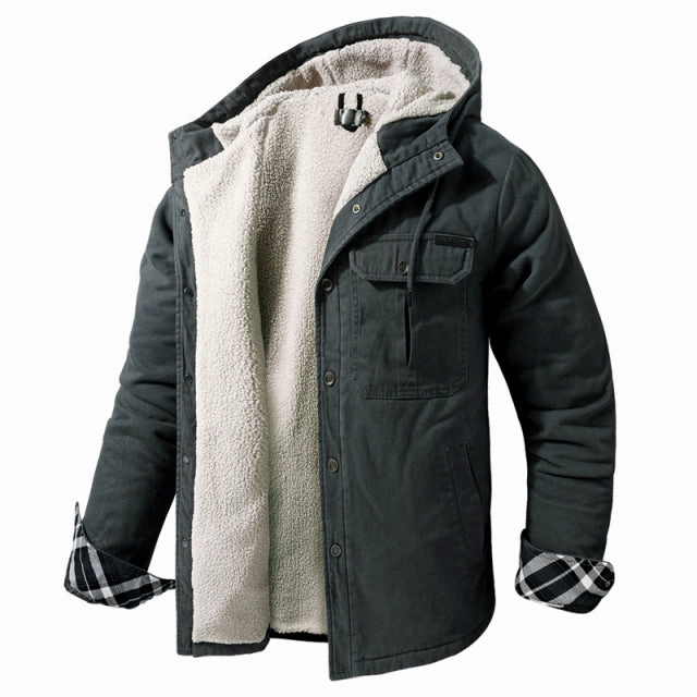 West Louis? Classic Cotton Warm Hooded Windbreaker Parka Breathable fabric tech