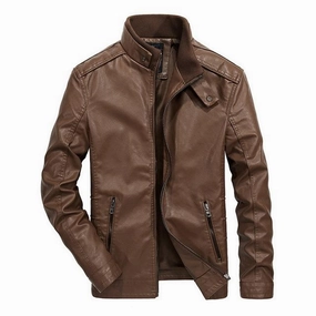 Double Layered West Louis? Classical Motorcycle Men Leather Jacket