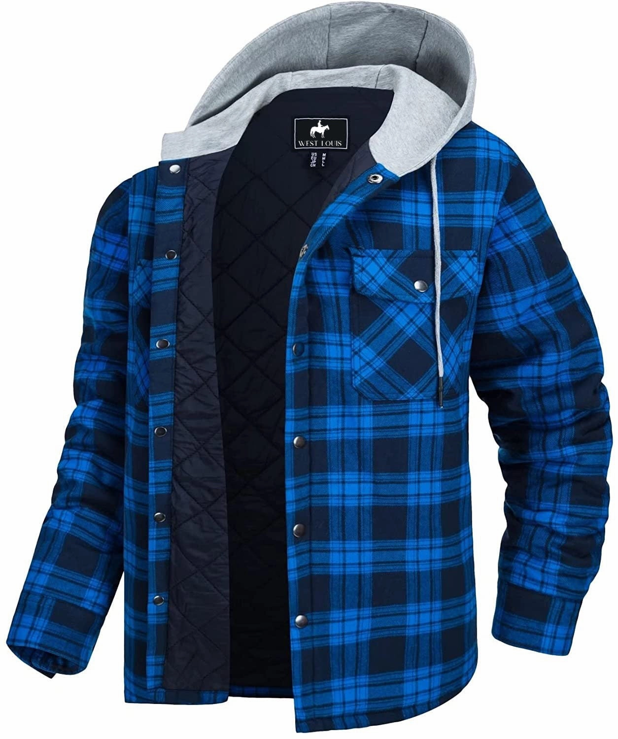 Cold Day Look Modern Fit West Louis? Cotton Flannel Lined Plaid Jacket