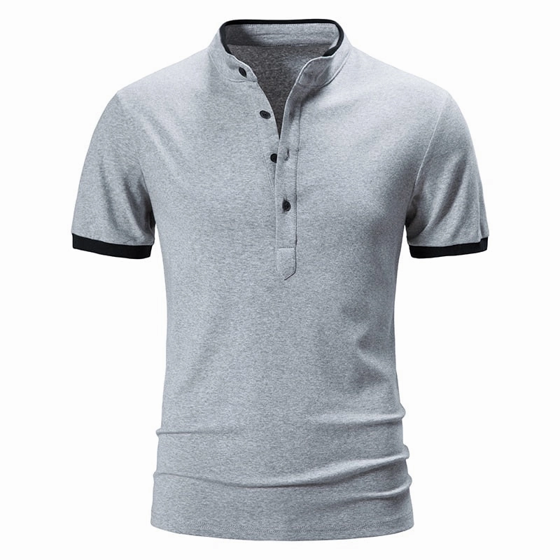 West Louis? Cotton Short Sleeve Solid Color Polo Shirt Elegant Touch Summer Wear