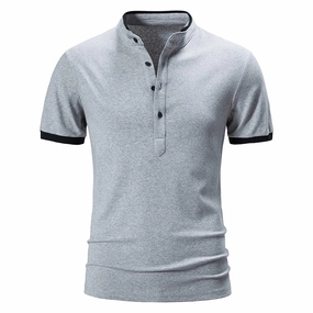 West Louis? Cotton Short Sleeve Solid Color Polo Shirt Elegant Touch Summer Wear