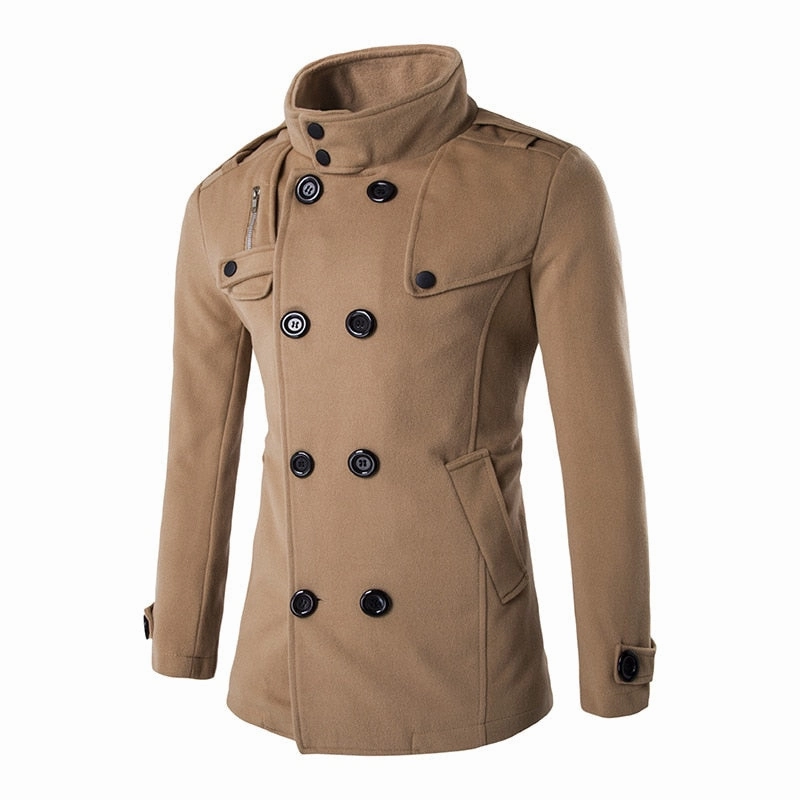 Tear Resistant Weave West Louis? England Business Double Breasted Trench Coat