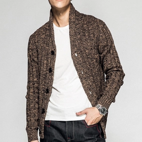 Breathable Texture West Louis? Fashion Autumn Knitted Sweater Buttom Cardigan