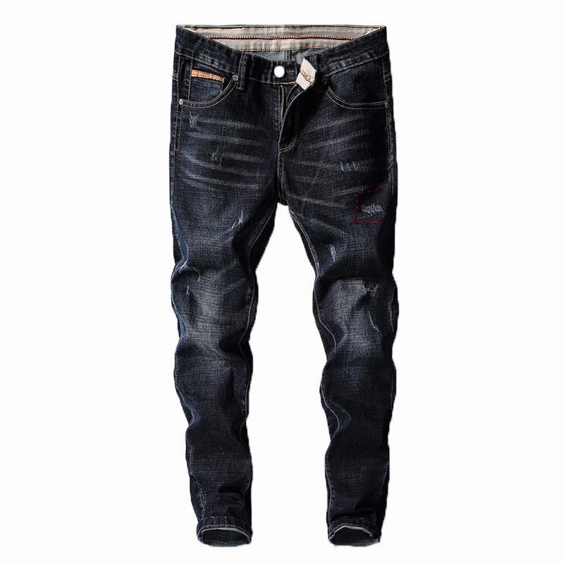 West Louis? Fashion Slim Fit Cowboy Style Denim Jeans Outfit Vibe Utility Style