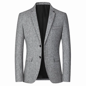 Cozy Fit Basic Layers West Louis? Fashion Woolen Single-Breasted Office Blazer