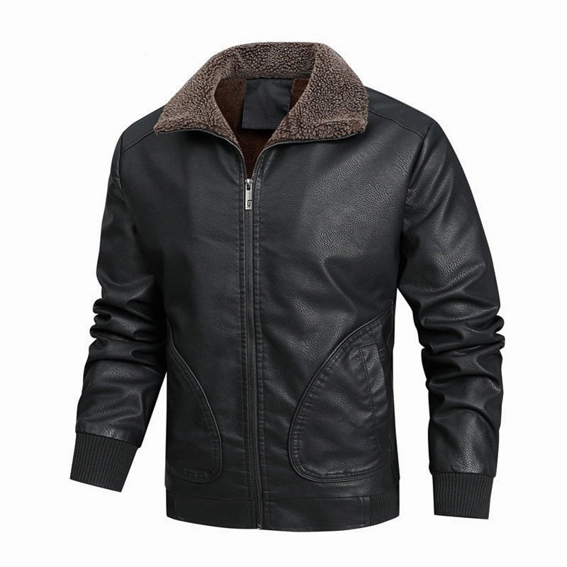 Wind Resistant West Louis? Fleece Collar Business Style Leather Jacket