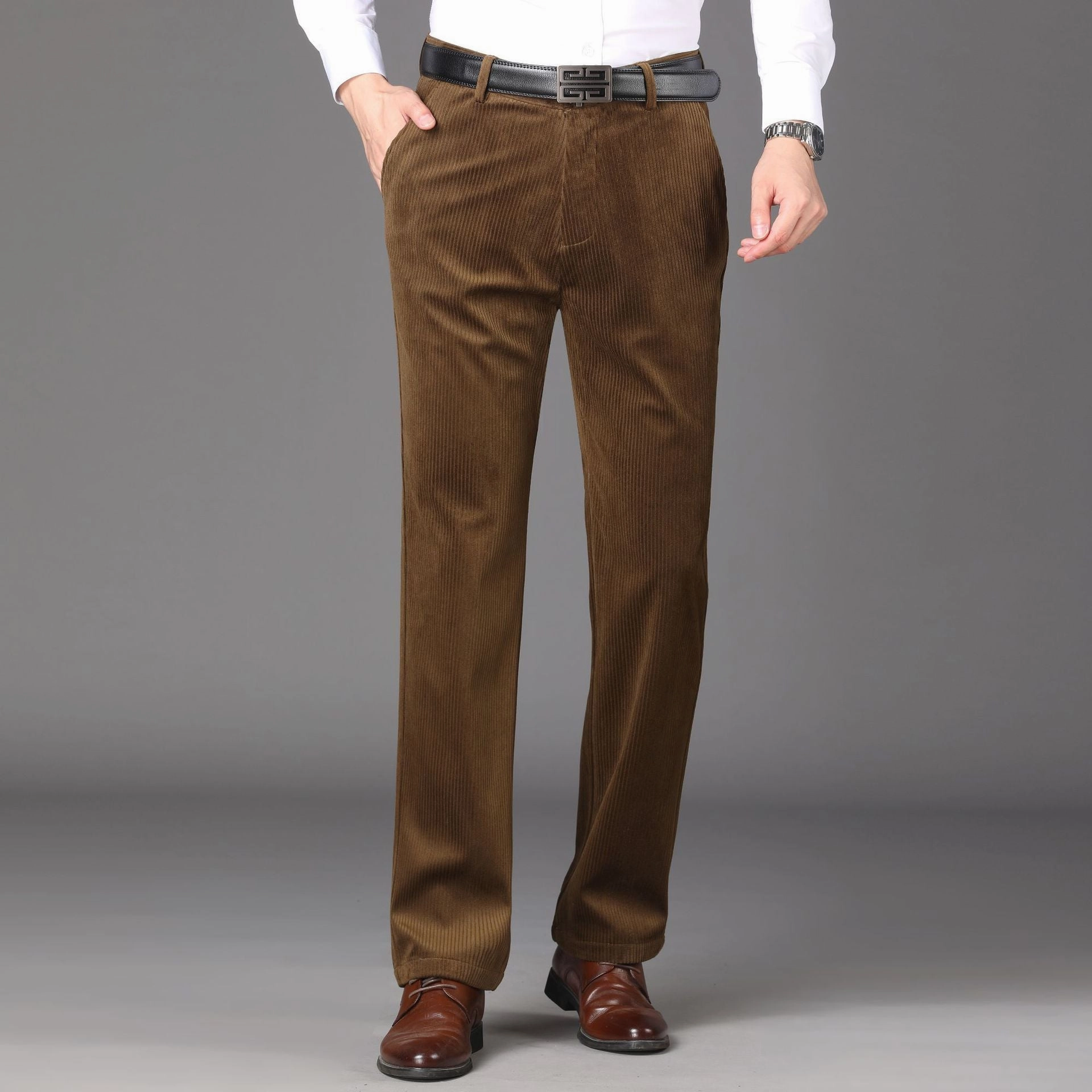 West Louis? High Waist Corduroy Leisure Trousers Core Cut
