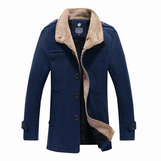 Magnetic Closures West Louis? Lambswool Stand Collar Peacoat