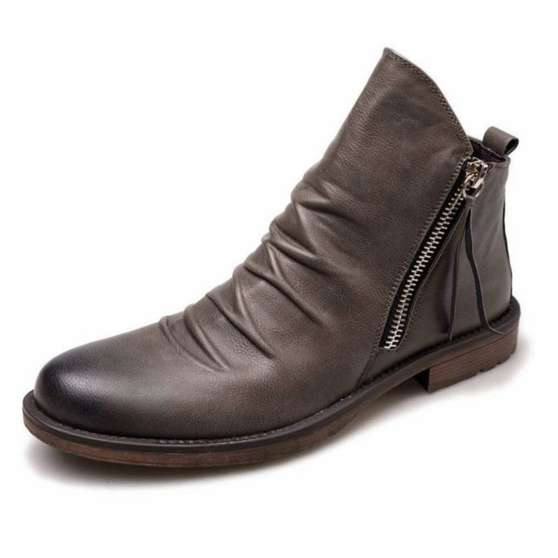 Water Wall Dad Mode West Louis? Leather High-Top Tassel Zip PU Leather Boots
