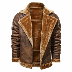 Bold Statement Flexible Shoulder West Louis? Leather Velvet Aviator Warm Jacket