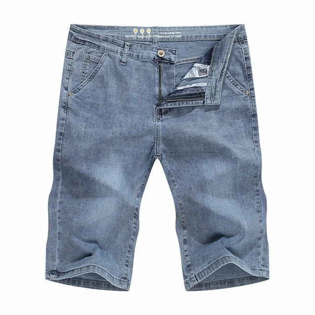 West Louis? Light Blue Regular Stretchy Denim Shorts Casual Elegance Sporty Performance